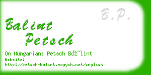 balint petsch business card